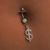 Mode kristal navel piercing us dollar gouden kleur sexy body sieraden voor dames buik navelring