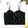 Real velvet suspender wearing fishbone bra solid color velvet with steel ring shaping vest short style versatile bra female