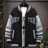 Mens Jackets Spring and Autumn Coat Mens Jacket Baseball Suit Trend Handsome First Senior High School Coat Plus Velvet 221205