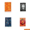 Cubiertas de mesa desechables Estilo de Halloween Mesas de tela Mesa de plástico desechable Ers Fiestas temáticas Patrón de calabaza Skl Mantel Selli Dhwz5