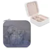 Smyckespåsar Elefant Love Storage Box Mini Leather Double Layer Organizer för smycken resefodral elefanter