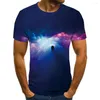 Men's T Shirts 2022 3D Planet Printing Fashion Summer Short Sleeve Sports Fitness Simple And Generous Graphic T-Shirt