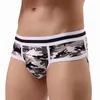 Caleçon Sexy sous-vêtements hommes slips culotte taille moyenne Camouflage imprimé coton confortable