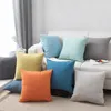 Pillow Cover Cotton Linen Solid Color Plain Serging Square 45 Throw Pillowcase Sofa Home Decorative