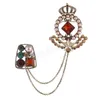 Stift broscher vintage crystal pearl crown ankare brosch lyx smycken stj￤rna tassel kedja lapel stift kostym skjorta krage stift kor ￥tkomst dhrbt