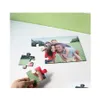 Party Favor Sublimation Blank Rec Puzzle P O DIY Craft Jigsaw MDF Wood Materiaal Warmte Persoverdracht Afdrukken Druppel Hom DHJM3