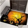 Other Festive Party Supplies Party Supplies Halloween Decorations Carpet Pumpkin Skl Castle Pattern Happy House Decor Grie Bathroo Dhuwr