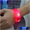 Andra evenemangsfestleveranser Musik Aktiverad ljudkontroll LED Flashing Armband Light Up Bangle Wristband Club Party Bar Cheer Lumi Dhwji