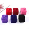 Jewelry Pouches 1Pcs Flannelette Bows Earring Ring Box 5x6x4cm Red /wine Red/purple Square Shape Double Fashion Packing
