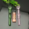 Hookahs Smoking Pipe Travel Tobacco Pipes Mixed color flat mouth suction nozzle glass straight smoke pot