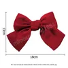 Women Fashion Hairgrips Big Bow Hairpin Cute Red Barrette Pink Hair Clip Girls Oversize Solid color Bows Hair Accessories