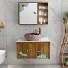 Ensemble d'accessoires de bain Antique lavabo armoire combinaison salle de bain bois massif Art lavabo piscine petit appartement