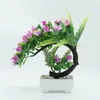 Fiori decorativi Simulazione Fiore Bonsai Moon Bud Pianta verde Decorazione domestica in vaso Ornamento finto da tavolo Regalo