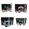 Kit de narguilé en verre de conception RAW personnalisé avec 50 mm 4 couches de broyeur de tabac à herbes accessoires de réservoir de stockage bongs ensemble dab rig tuyau d'eau épais