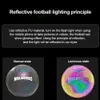 Bolas que brillan en el fútbol oscuro fútbol luminoso holográfico bola de fútbol brillante juguetes al aire libre cámara flash reflective croma ball 221206