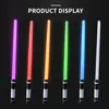 LED LUZ STASS 2PCS Laser Saber Boy Gril Toys Darth Vaders Sword Cosplay Bow Toy Saber Double com presentes de som 221207