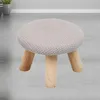 Housses de chaise 1pc élastique petit tabouret couverture basse couleur unie ronde multicolore universelle champignon