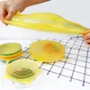 Kök köksredskap delar universal silikon suglock 6st enkelt vakuumtätning stretch tätningsskål kan panorera köksredskap tillbehör