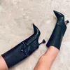 Designer mode kvinnor kn￤ h￶ga st￶vlar pekade t￥ skor h￶ga klackar kvinnliga l￥nga st￶vlar festskor kvinna