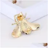 Broches Broches Cristal Clair Perle Abeille Broches Pour Femmes Unisexe Insecte Broche Broches Mignon Petits Badges Mode Robe Manteau Accessoires Dhznf