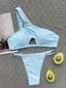 Bras sätter para praia 2022 One Shoulder Bikini Cut Out Female Swimsuit Women Swimwear Mciro Thong Bikini Set Bather Bathing Suit T221206