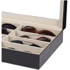 Boîtes De Rangement Bacs Lunettes De Soleil Boîte De Rangement Avec Fenêtre Imitation Cuir Lunettes Vitrine Organisateur Collector 8 Slot 4 Dh5At