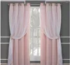 Curtain White Bedroom Curtains Window Layered Solid Blackout And Sheer Panel Pair With Grommet Top