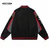 Herrjackor herrar racing brev broderi lös racer vinter streetwear mode casual varsity unisex baseball 221206