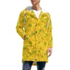 Herengeulcoats tuin van ananas dikke casual heren palmbladeren print lange rechte winterjassen mooie grafische windbrekers