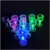 Wine Glasses Wine Glasses Led Flash Color Change Water Activated Light Up Champagne Beer Whiskey 50Ml Drinkings Glass Sleek Design D Dhjii