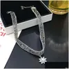 Chokers Fashion Crystal Choker Neck ClaVicle Chain Ice Flower Pendant Halsband Glitter Justerbar Metal Women Chic Jewelry 144 D3 Dr Dhuxl