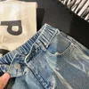 Trousers Autumn fashion boys tie dyed jeans Children unisex loose Straight leg wide legged denim pants 221207