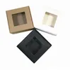 Składany pakiet papieru Kraft Pakiet rzemieślniczy Pudełka magazynowe dla majsterkowiczów biżuteria tekturowa karton Pakowanie prezentowe z przezroczystym oknem