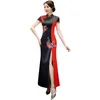 Etnik Giyim Zarif Kadın Çin tarzı Retro Nakış Qipao Düğün Partisi Bodycon Elbise Klasik Skinny Cheongsam Yenilik