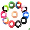 Plugs Tunnels Tunnels Body Jewelry Sile Flexible Thin Double Flared Flesh Tunnel Plugs Gauge Expander Stretcher Earlets Earrings E Dh2Nj