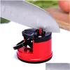 Sharpensers Kitchen Tools Knife Sharpener Safety Scissors Blade Sharpening Stone med Fixed Sug Cup Home Supplies Red Green Inven Dhoyq