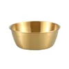 Bowls Korean 304 Stainless Steel Rice Wine Bowl Golden With Handle Cooking Snack Western Restaurant Seasoning Tableware