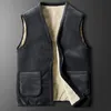 Gilet da uomo Uomo caldo giacca senza maniche Gilet di lana artificiale Uomo Cappotto Abbigliamento Uomo Gilet invernale Finto agnello Cashmere Spessa Veste Homme MY549 221206