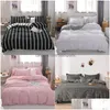 Bedding Sets 4Pcs Designer Bed Comforters Sets Bedding Set Polyester Fiber Household Brief Plant Pillowcase Duvet Er Comfortable Bla Dh9Da