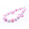 Beaded Necklaces Pretty Bow Fashion Kid Chunky Necklace Pinkaddwhite Color Bubblegum Bead Children Jewelry For Toddler Girls Drop De Dhrwk