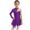 Traje de Palco Strass Figura Patinação no Gelo Vestido Crianças Meninas Ginástica Artística Ballet Collant Dança de Salão Competição Vestidos Performance