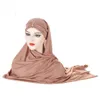 Damen-Jersey-Schal, einfarbig, Diamanten, Baumwolle, sofortige Hijab-Tücher und Tücher, Foulard, muslimische Hijabs, bereit zum Tragen eines Kopftuchs