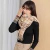 Sciarpe Autunno e inverno nuova sciarpa britannica in cashmere imitazione femminile a doppia faccia