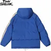 Hommes Down Parkas Hommes Veste à capuche Parka Streetwear Harajuku Rembourré Couleur unie Hiver Coton Coupe-vent Chaud Ourwear Épais 221207