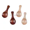 Spoons Short Handle Round Spoon Wooden Baby Powdered Milk Scoop Teacup Coffee Mini Kitchen Gadgets Solid Color Ladle Drop Delivery H Dh6V0