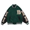 Vestes pour hommes LACIBLE Hip Hop Furry Bone Patchwork Color Block Harajuku Streetwear Bomber Jacket Men Baseball Coats Spring Outwear 221206