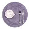 Table Mats 4Pcs Wind Cotton Yarn Round Dining Mat Woven Household Food El Western Tableware Pad Bowl Plate Thread Insulation