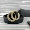 Erkek Orijin Deri Kemerler Elmas Büyük Pürüzsüz Toka Kadınlar İçin Üst Kat Yüzük Genişliği 3.8cm Ceinture Kirel Cintura