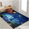 Autres fournitures de fête de fête Fournitures de fête Décorations d'Halloween Tapis Citrouille Skl Castle Pattern Happy House Decor Grie Bathroo Dhuwr