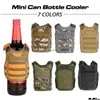 Outros jardim de jardim doméstico Mini Mini Tactical Premium Beer Koozie Molle Vest Beverage Cooler Inventory Wholesale Drop Deliver